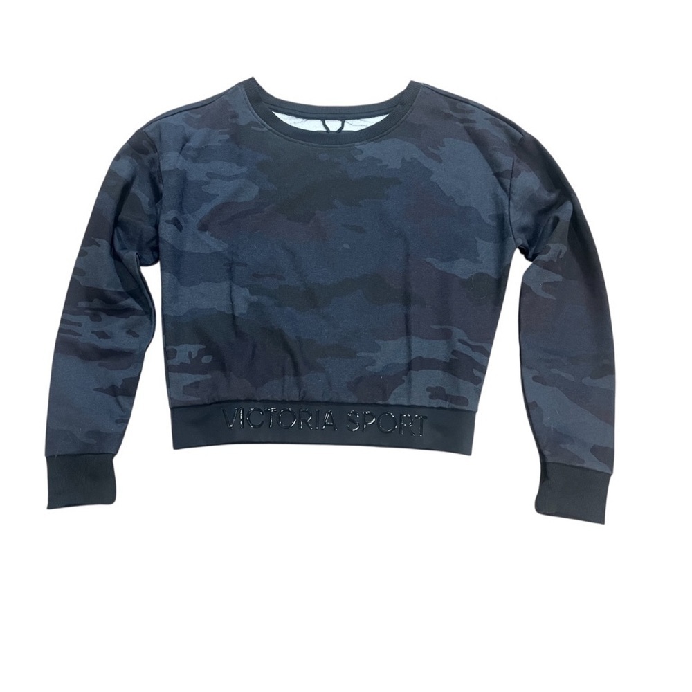 Victorias Secret Sport Womens
Sweatshirt Logo Camo Camoflage Crop Black